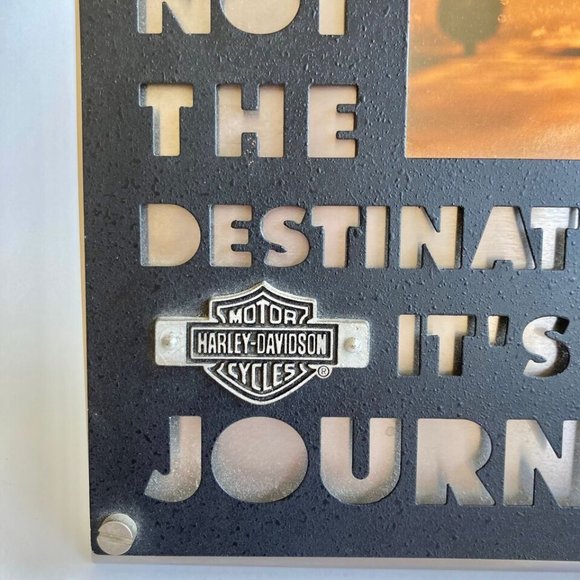 Vintage Harley Davidson Picture Photo Frame Motorcycle Destination Journey Logo - Picture 2 of 12